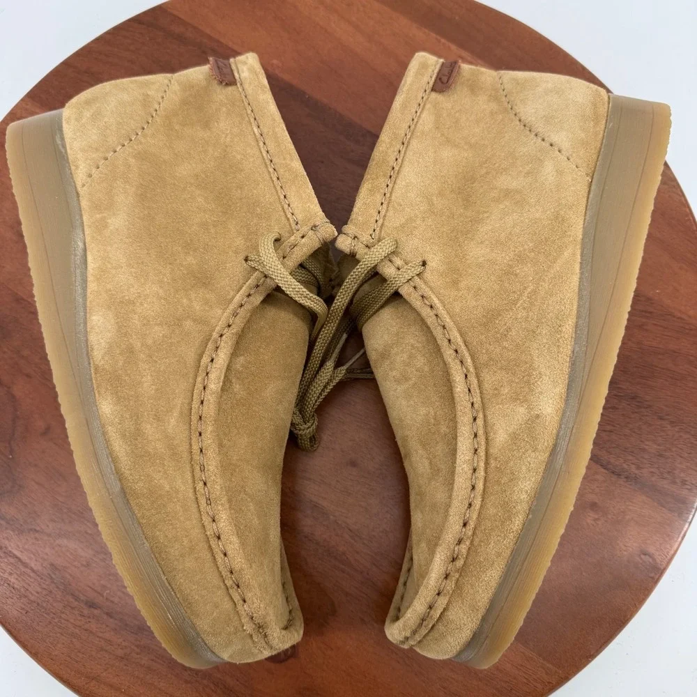 Clarks Wallaston Boot Mens 10M Dark Sand Suede Wallabee Style Chukka Ankle Boots